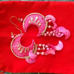 Imported pink moon earrings